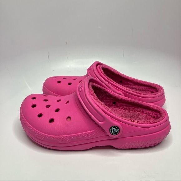 Crocs hot pink lined clogs unisex sizing - Picture 3 of 8